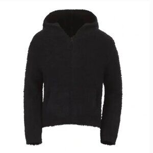 SKIMS Girls cozy knit hoodie in Onyx 2T/3T